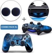 Dire Wolf Combo Pack XL - PS4 Controller Skins PlayStation Stickers + Thumb Grips + Lightbar Skin Sticker