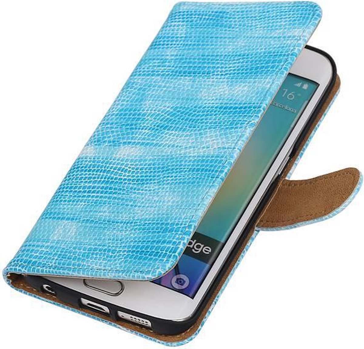 Samsung Galaxy S6 Edge Bookstyle Wallet Hoesje Mini Slang Blauw - Cover Case Hoes