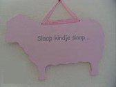 Houten schaap roze