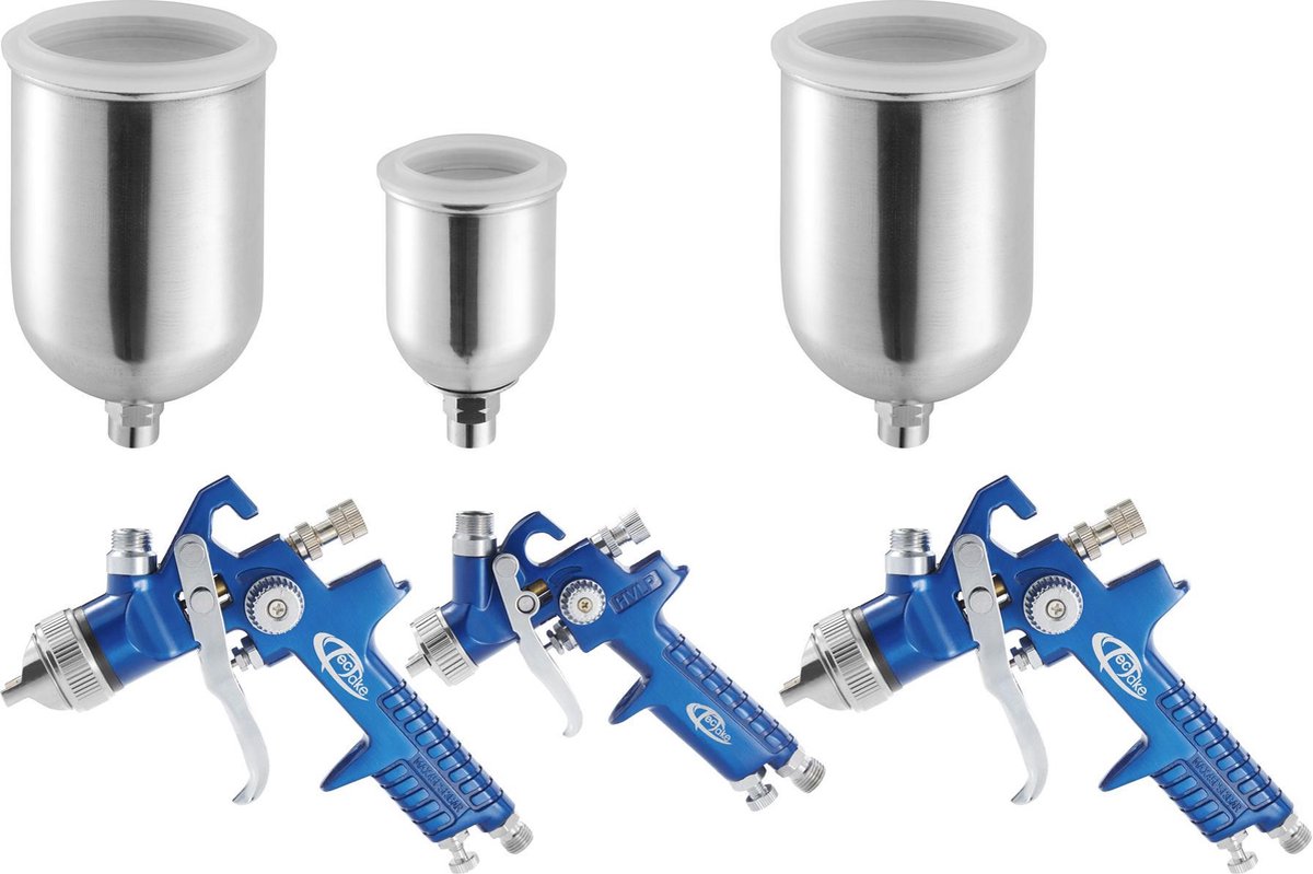 Pistolet HVLP Orazio Avec Cuve Aluminium 1000 Ml – 2 Buses 1,8 Et 2,5 Mm, Pour Peinture