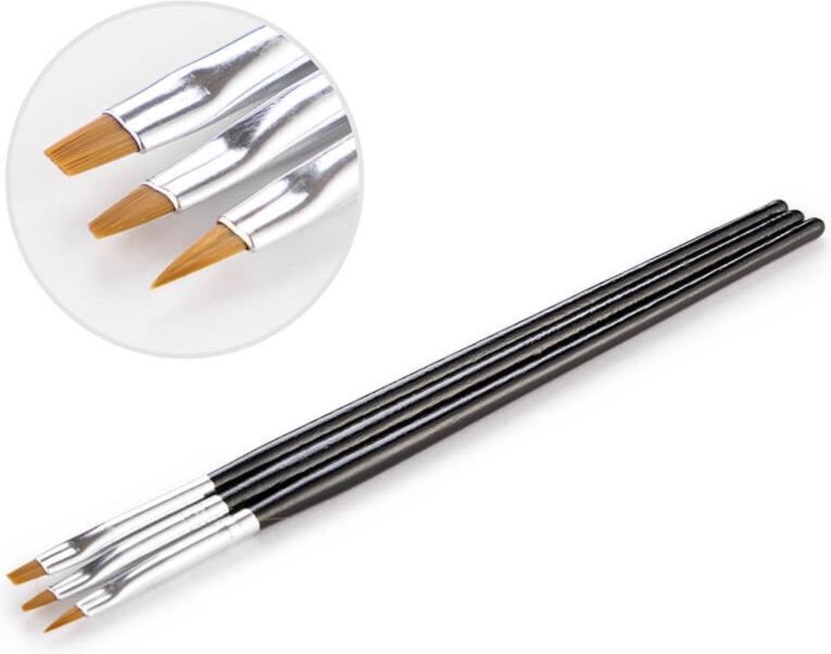 Goedkoopste Cosmetics Zone Set Gelborstels Zwart - Set Van 3 Stuks 13