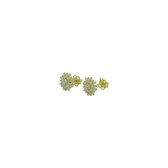 Silventi 121101603 14 Karaat Gouden oorstekers - zirkonia in bloem 1 mm - lengte 4 mm - geelgoudkleurig