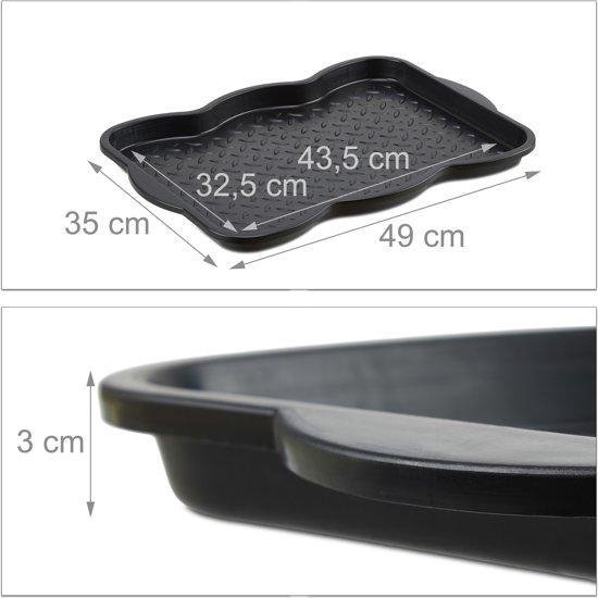 Schoenenmat zwart – Afdruipmat schoenen – schoen lekbak – 49 x 35 cm -  Geschikt voor 2... | bol.com