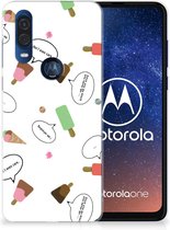 Motorola One Vision Siliconen Case IJsjes