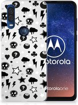 Motorola One Vision Silicone Back Case Zilver Punk
