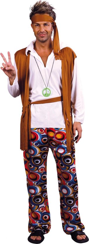 Hippie kostuum multicolor (compleet)