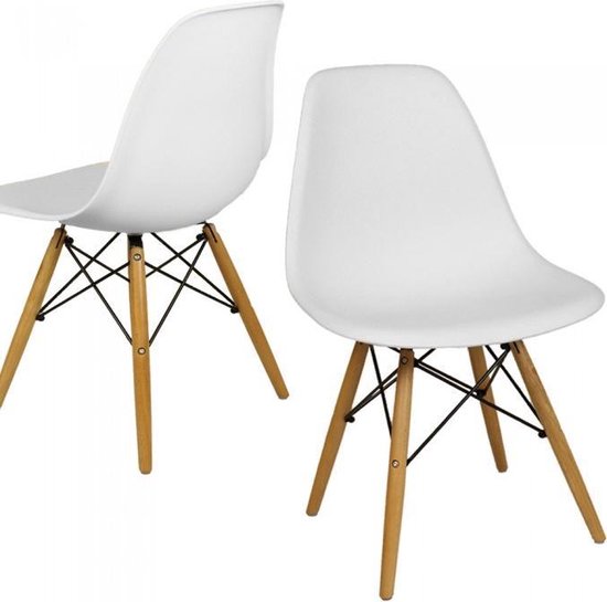 Carrière Kiezelsteen Justitie Design kuipstoel, stoel, eetkamer stoel - Wit (per set) | bol.com