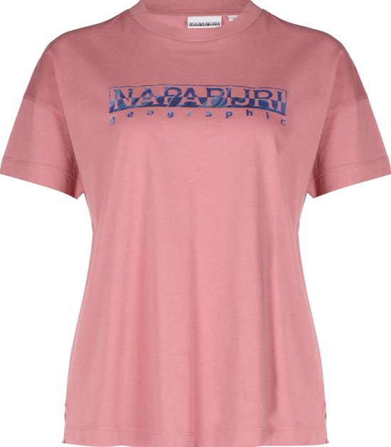 Napapijri Sileo Tee, T-shirt Femme avec imprimé, Rose - Taille XS