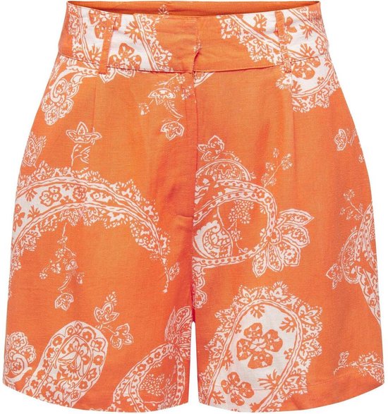 Only Broek Onlbella Linen Hw Tailored Shorts P 15289371 Orange Peel/large Pais Dames Maat - L