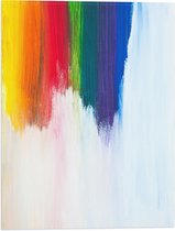 Vlag - Verfstrepen in de Kleuren van de Regenboog - 30x40 cm Foto op Polyester Vlag