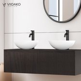 Viidako – Signature Design Badkamermeubel 180 cm breed – Charcoal - Top kwaliteit & perfect passend in uw Japandi badkamer! – Inclusief topblad