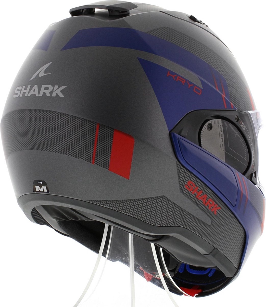 Shark Evo ES Kryd Mat Antraciet Blauw Rood ABR Systeemhelm - Maat XS - Helm – foto 5