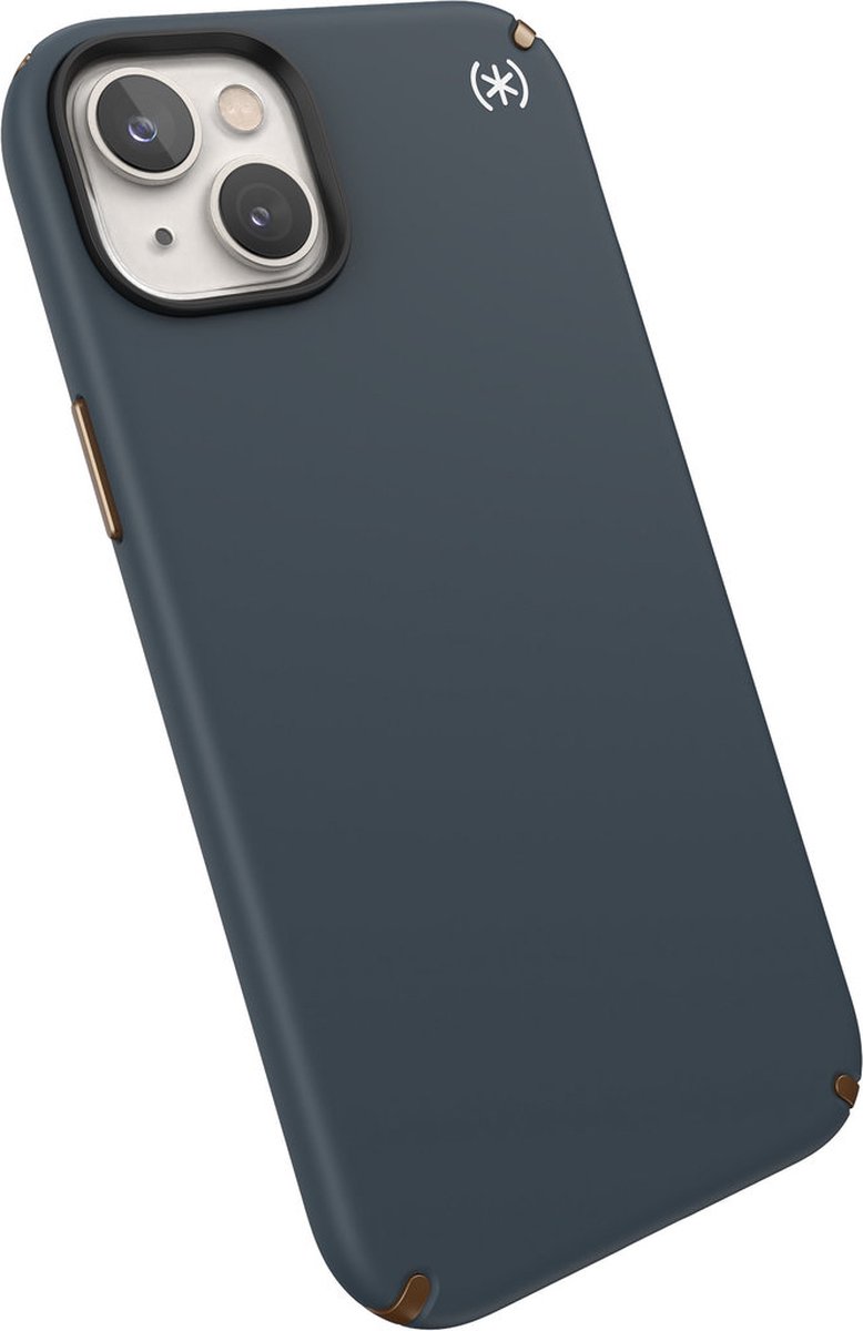 Speck hoesje geschikt voor Apple iPhone 15 Plus en iPhone 14 Plus - Slank - MagSafe - Ultieme Bescherming - Luxe Soft-touch Afwerking - Valbescherming gecertificeerd tot 4 meter - Microban Antibacterieel - Presidio2 Pro lijn -Grijs