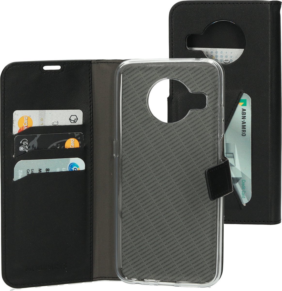 Nokia X10 Nokia X20 Hoesje - Premium Wallet/Boekhoesje - Eco Leer - Magneet Sluiting - Opberg vakken - Zwart - Mobiparts