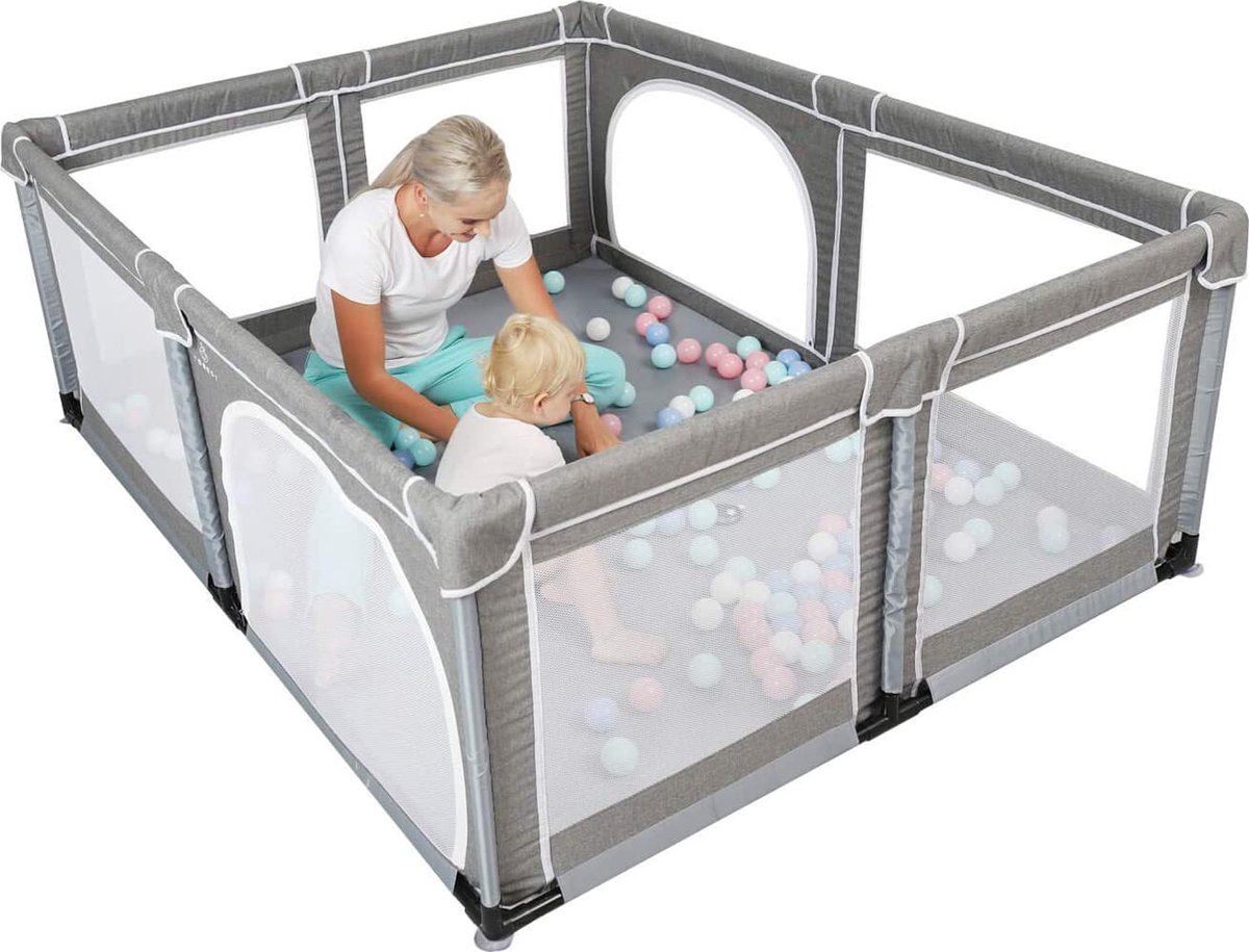 Parc à bébé avec aire de jeux intérieure, clôture rampante de 69cm de  hauteur, barrière de