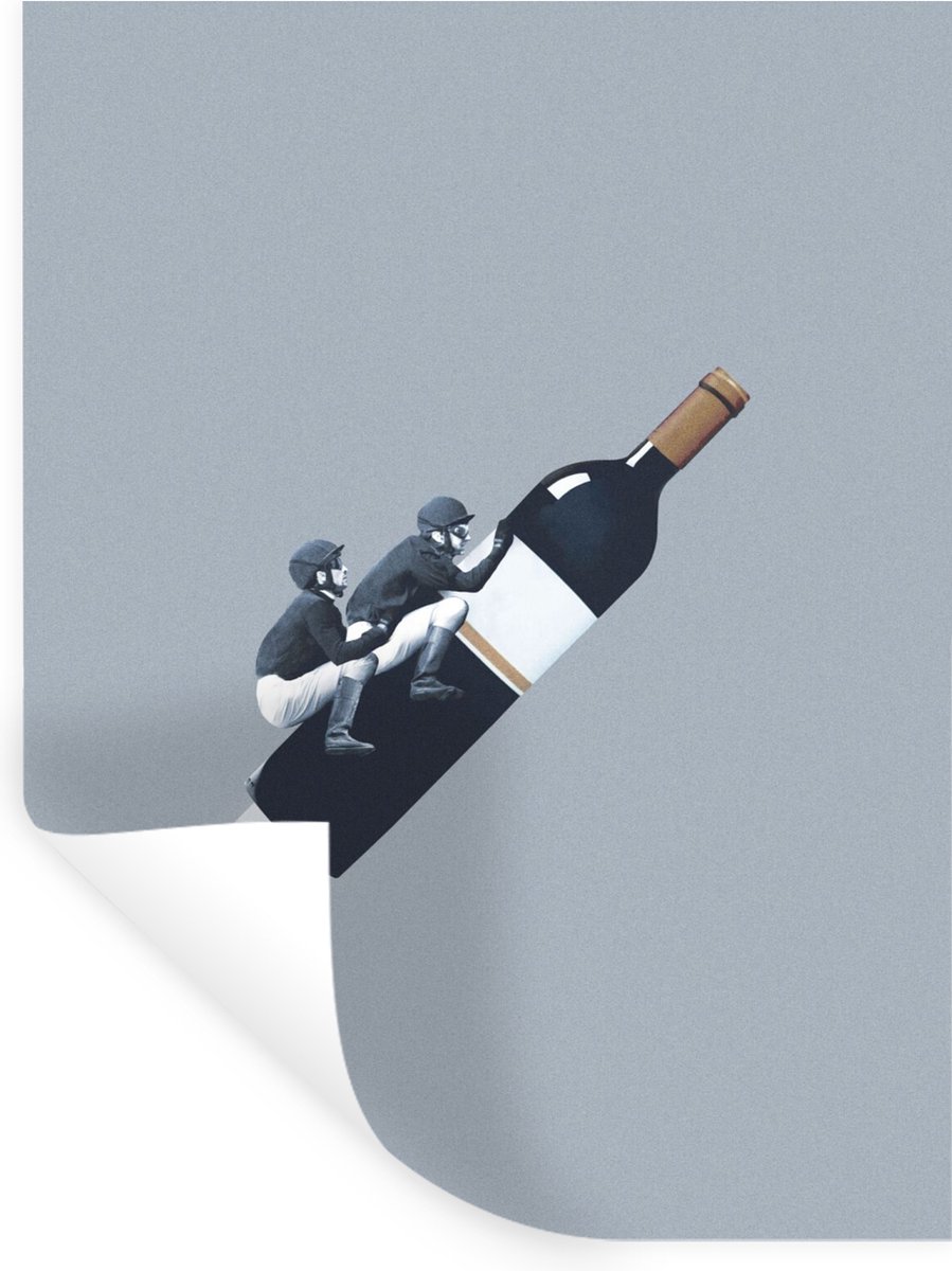 Muurstickers - Sticker Folie - Fles - Mannen - Vintage - 60x80 cm - Plakfolie - Muursticke