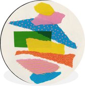 WallCircle - Wandcirkel - Muurcirkel - Abstract - Kunst - Vormen - Regenboog - Aluminium - Dibond - ⌀ 60 cm - Binnen en Buiten