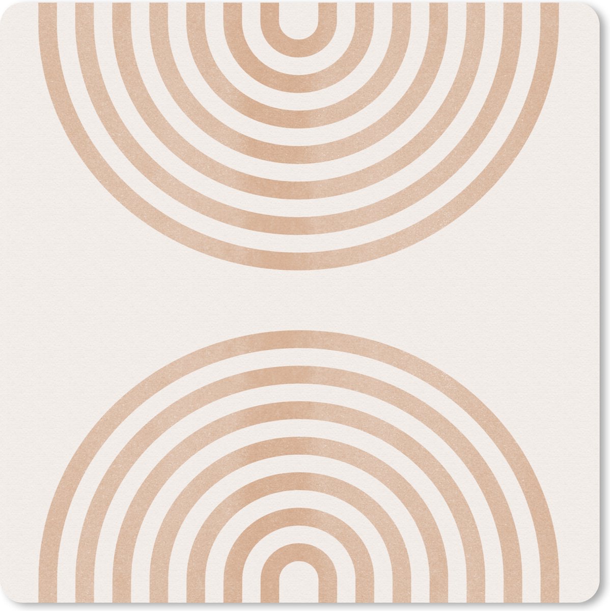 Muismat 30x30 cm - Mousepad Abstract - Kunst - Regenboog - Bruin - Wit - Muismatten
