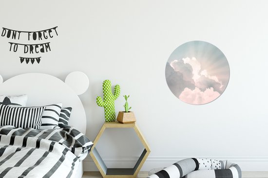 WallCircle - Wall Circle - Wall Circle Indoor - Ciel - Nuages ​​- Soleil - Nature - 30x30 cm - Décoration murale - Peintures Ronds