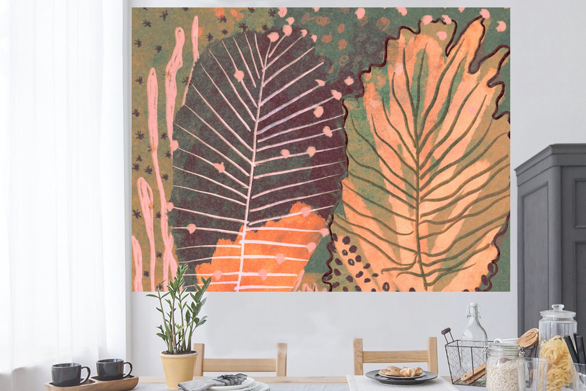 Muurstickers - Sticker Folie - Vintage - Herfst - Kunst - Bos - Natuur - 160x120 cm - Plak