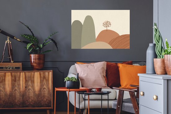 Muurstickers - Sticker Folie - Pastel - Bergen - Landschap - Abstract - 90x60 cm - Plakfolie - Muurstickers Kinderkamer - Zelfklevend Behang - Zelfklevend behangpapier - Stickerfolie