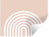 Muurstickers - Sticker Folie - Abstract - Kunst - Regenboog - Wit - Roze - 120x90 cm - Plakfolie - Muurstickers Kinderkamer - Zelfklevend Behang - Zelfklevend behangpapier - Stickerfolie