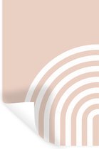 Muurstickers - Sticker Folie - Abstract - Kunst - Regenboog - Wit - Roze - 80x120 cm - Plakfolie - Muurstickers Kinderkamer - Zelfklevend Behang - Zelfklevend behangpapier - Stickerfolie