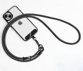Cordon téléphonique universel - Chaîne téléphonique avec clip - Avec cordon détachable - Cordon de 60 cm - Zwart