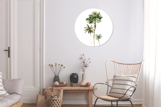 WallCircle - Stickers muraux - Cercle de papier peint - Jungle - Arbre - Vert - 50x50 cm - Cercle mural - Autocollant - Autocollant papier peint rond