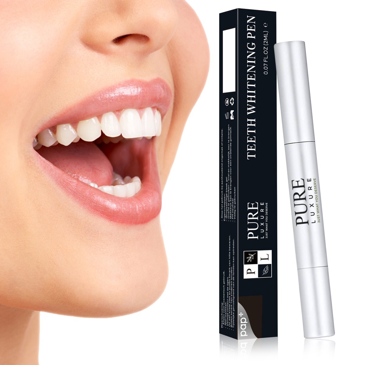 Pure Luxure Teeth Whitening Pen - tanden bleken - tandenbleek pen - tandenblekers - witte tanden - zonder peroxide