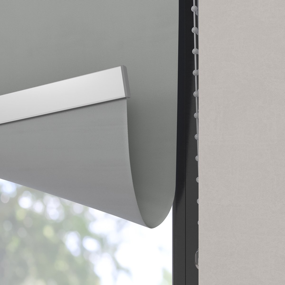 Dutchblinds Rolgordijn - verduisterend - Grijs - 140x190cm - Raamdecoratie op maat