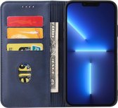 Etui Smartphonica iPhone 13 Pro en similicuir avec fermeture magnétique et porte-cartes book case - Blauw / Similicuir / Book Case