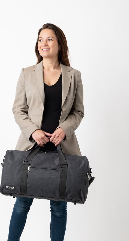 TravelZ Reistas Basics 36 liter - Compacte weekendtas 53 x 28 x 24cm - Handbagage reistas - Zwart