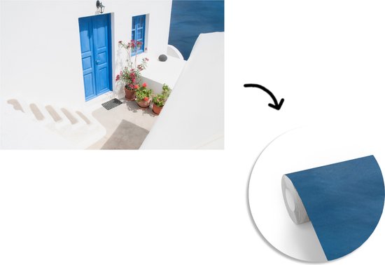 Architectuur - Blauw - Wit - Deur - Behangpapier