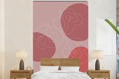 Behang - Fotobehang Rozen - Rood - Bloemen - Abstract - Breedte 170 cm x hoogte 260 cm - Behangpapier