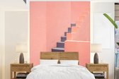 Behang - Fotobehang Trap - Architectuur - Roze - Pastel - Breedte 190 cm x hoogte 260 cm - Behangpapier