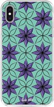 Casetastic Apple iPhone XS Max Hoesje - Softcover Hoesje met Design - Statement Flowers Purple Print