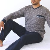 Paul Hopkins - Heren Pyjama - V hals - Khaki - Maat XL