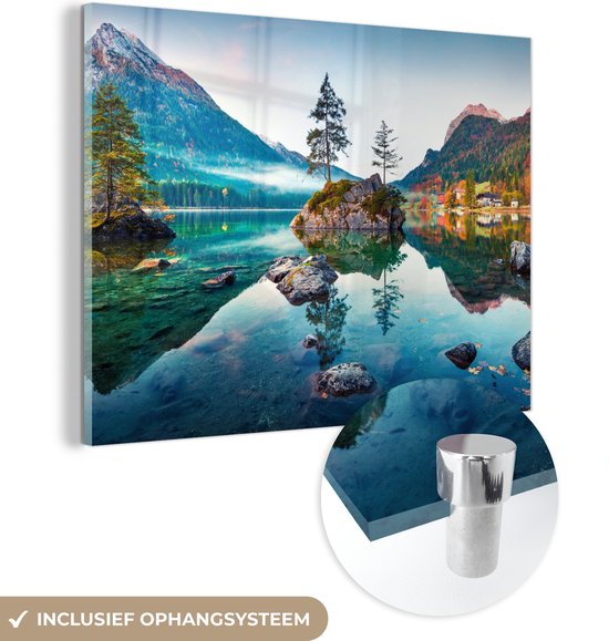 Tulup Schilderijen op glas 120x60 Schilderij MuurdecoratieWanddecor Kunstdruk Modern Decoratief Beeld Gedrukt Decoratie Poster Foto Afbeelding - slenteren olifant