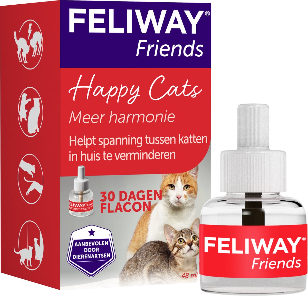 Feliway Friends - Navulling - 1 x 48 ml - Anti-conflict voor Katten - Feliway