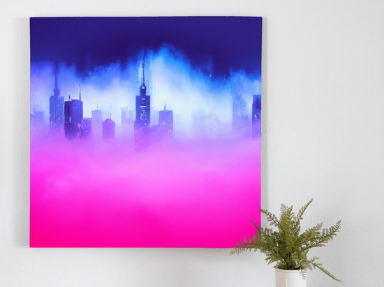 Cloud city | Cloud city | Kunst - 60x60 centimeter op Canvas | Foto op Canvas - wanddecoratie schilderij