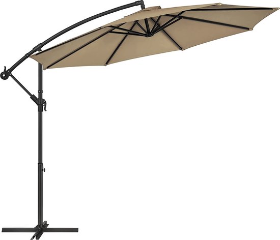 Parasol, parasol feu tricolore Ø 3 m, avec manivelle pour ouvrir et fermer,  protection... | bol.com