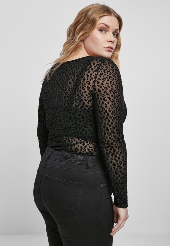 Gina Tricot long sleeve lace turtleneck top in black