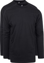 Alan Red - T-Shirt Virginia Zwart Longsleeve 2-pack - Heren - Maat L - Regular-fit