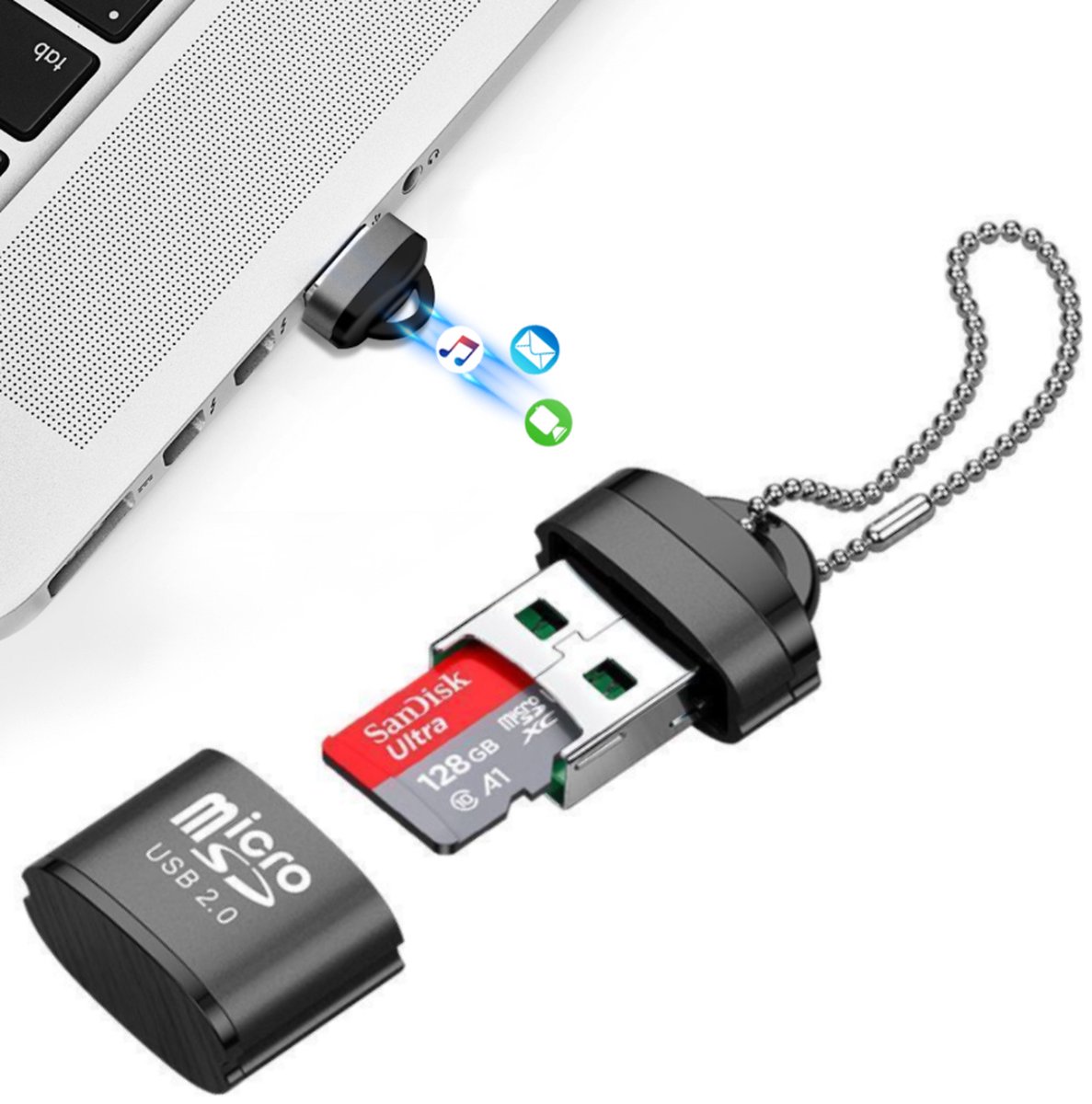 Mini Lecteur de Cartes - USB-C vers MICR-SD + Fente pour Carte Micr