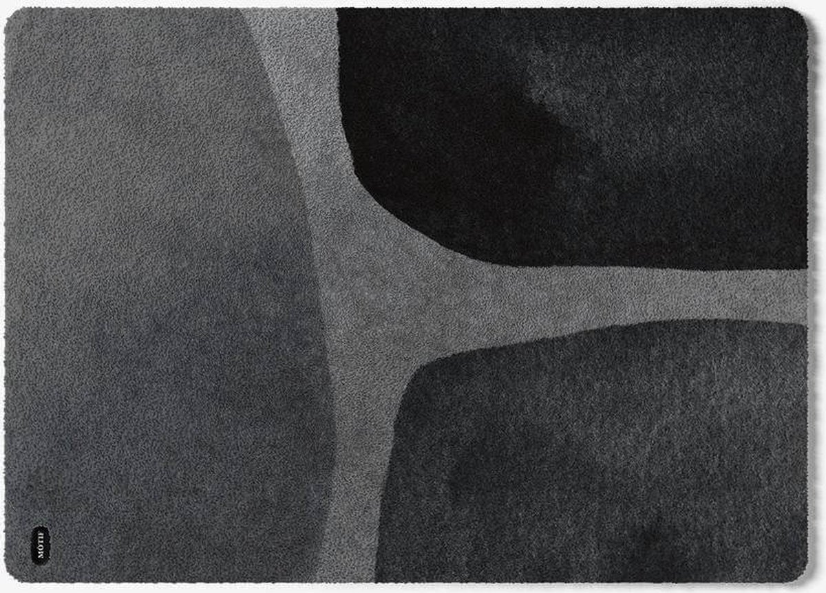 Mótif Artiste Noir - Zwarte wasbare deurmat met abstract patroon 60 cm x 85 cm - Deurmat binnen met print