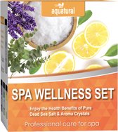 Aquatural Spa Wellness Set met aromatische badkristallen & Dode Zeezout - Citroen, Eucalyptus, Lavendel