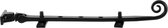 Raamuitzetter - Smeedijzer zwart - Gietijzer - GPF bouwbeslag - GPF6613.60 smeedijzer 280mm, inclusief 2 pennen