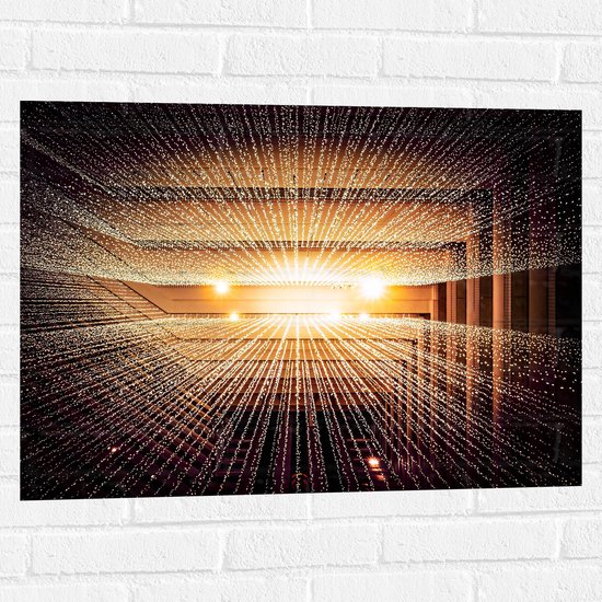 Muursticker - Zee van Lichtjes in Concert Ruimte - 80x60 cm Foto op Muursticker