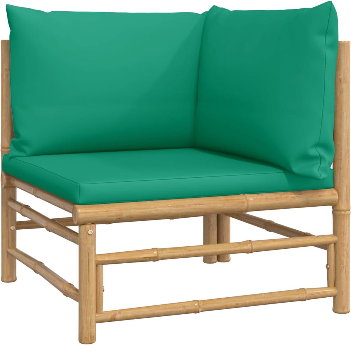 vidaXL 12-delige - Loungeset - met - kussens - bamboe - groen